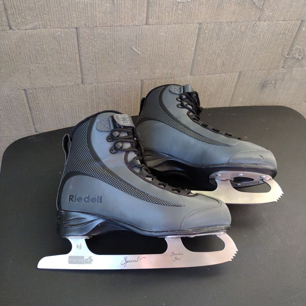 Riedell Soar Womens Size 7 Recreational Ice Skates Onyx Grey Black